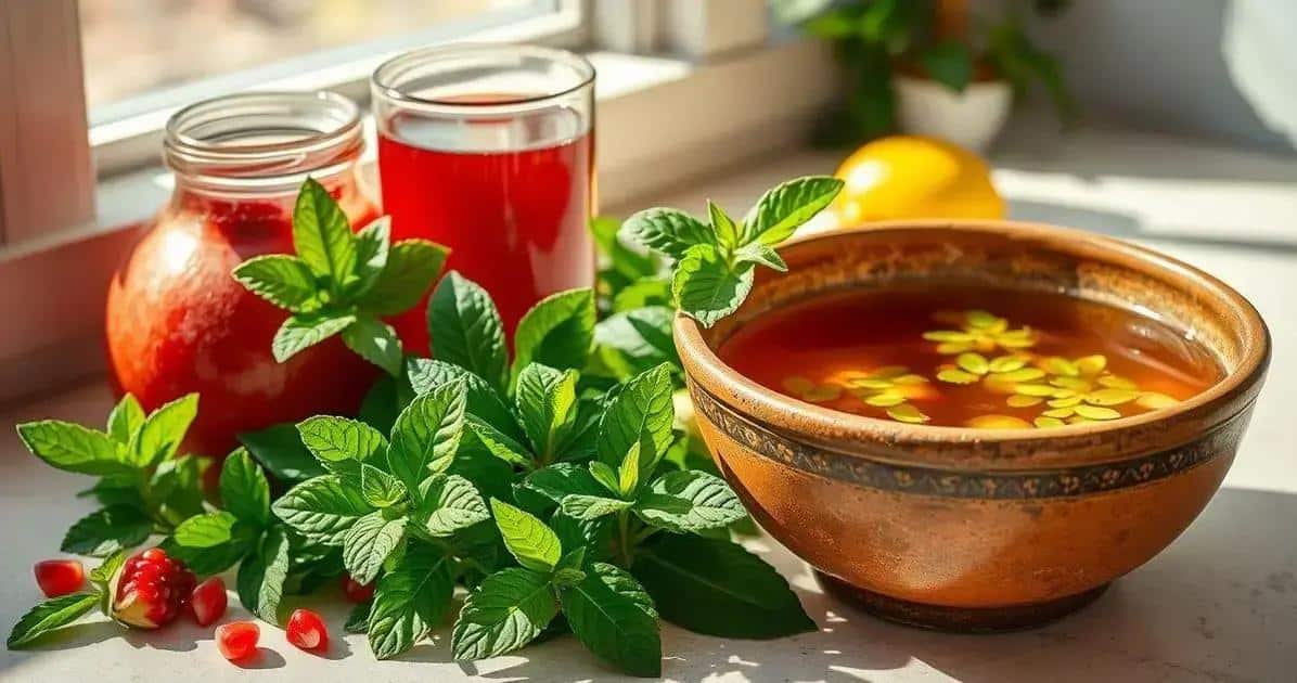 Rezept für erfrischende Granatapfel-Minze-Infusion