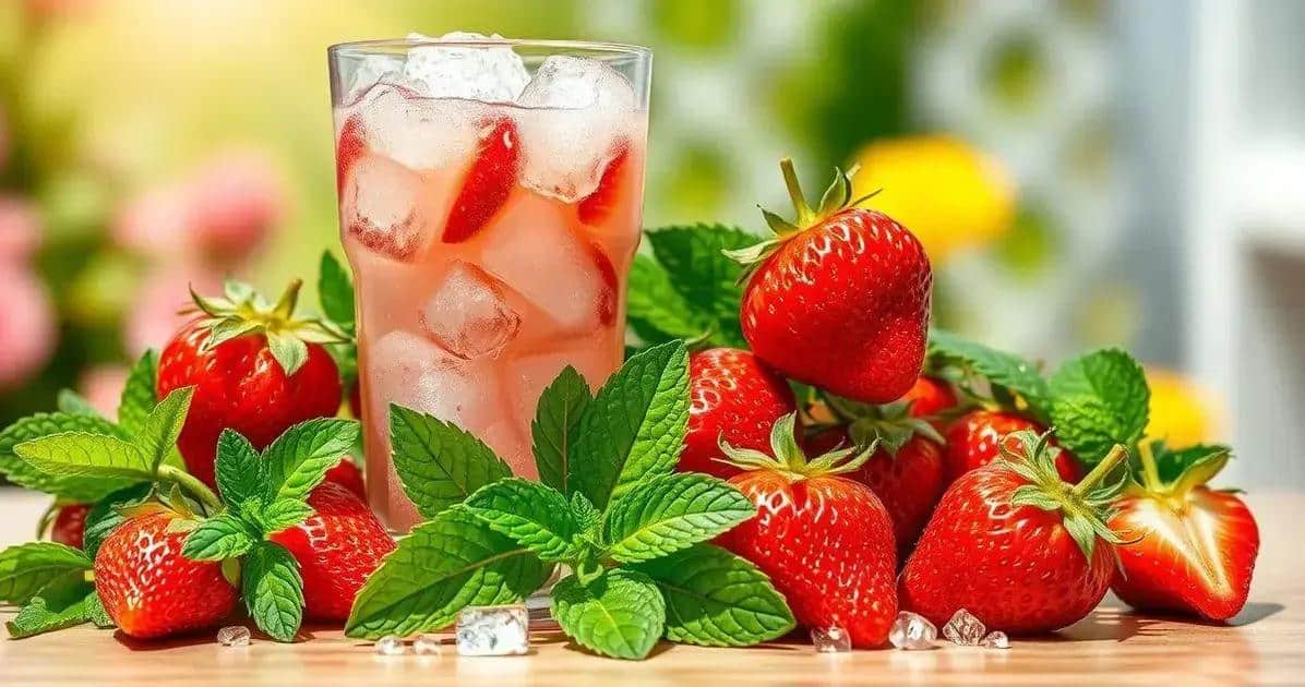Rezeptzutaten für den gefrorenen Erdbeer-Drink