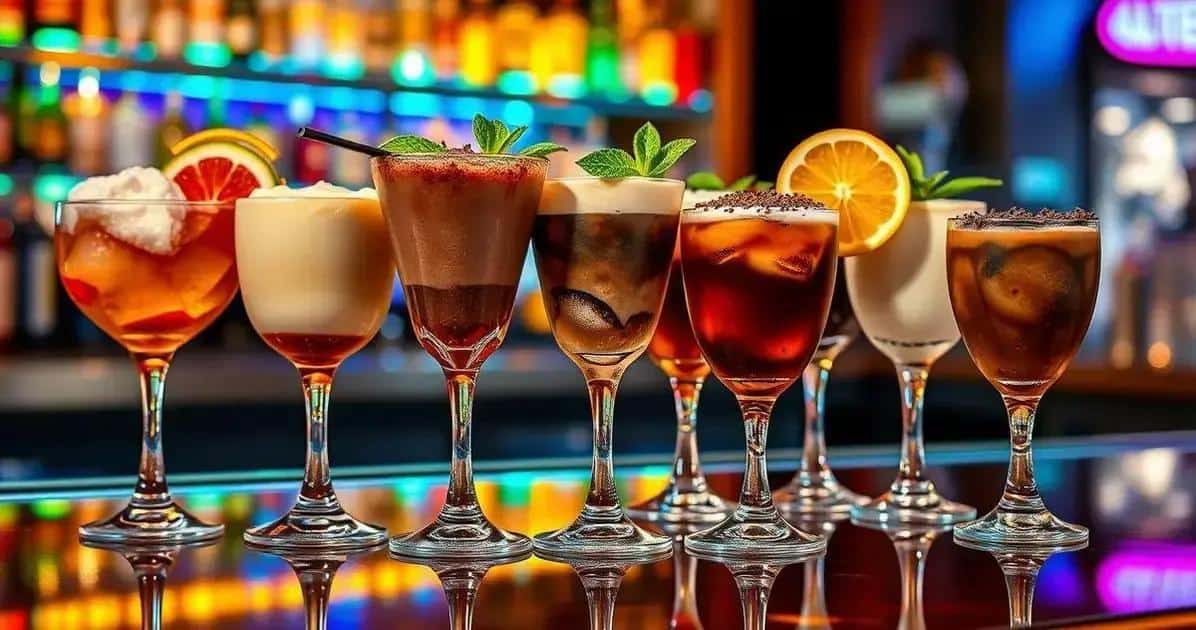 Variationen des Cocktails mit Rum und Schokolade