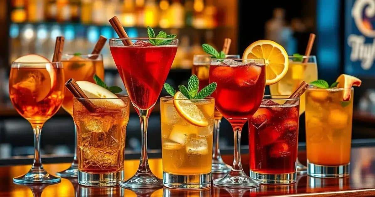 Variationen des Cocktails mit Rum und Zimt