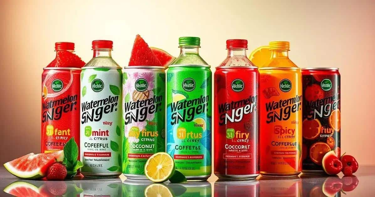 Variationen des Energydrinks mit Wassermelonensaft und Ingwer