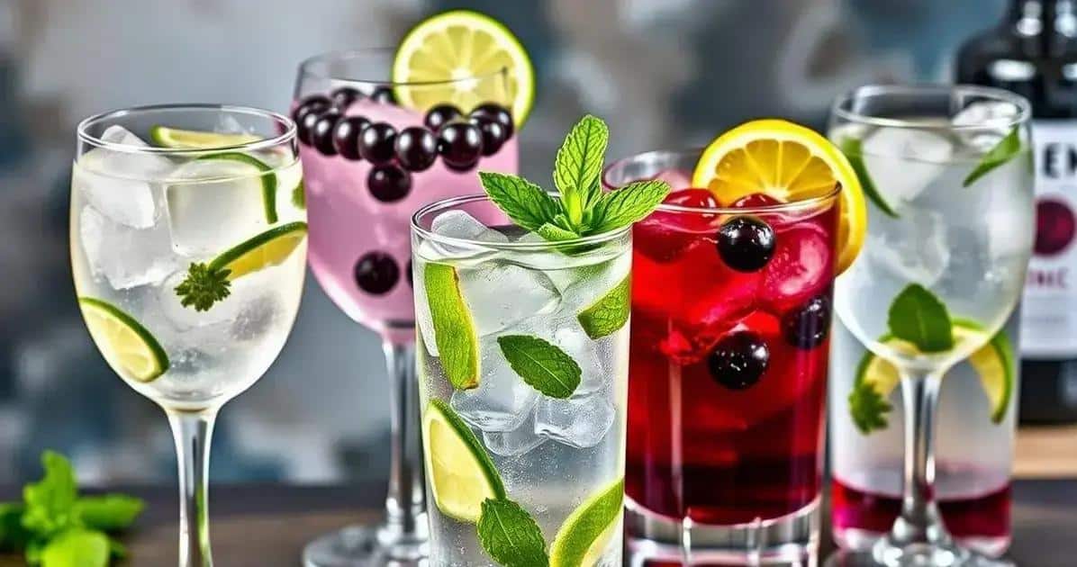 Variationen des Gin Tonic mit Cassislikör