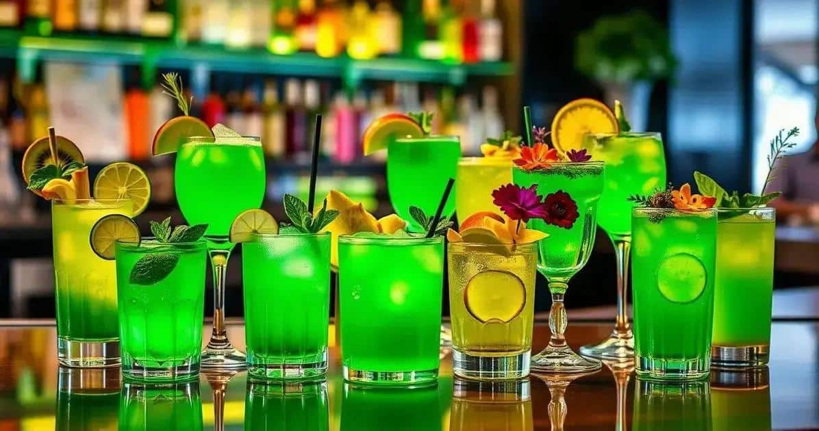 Variationen des Grünen Drinks mit Apfellikör