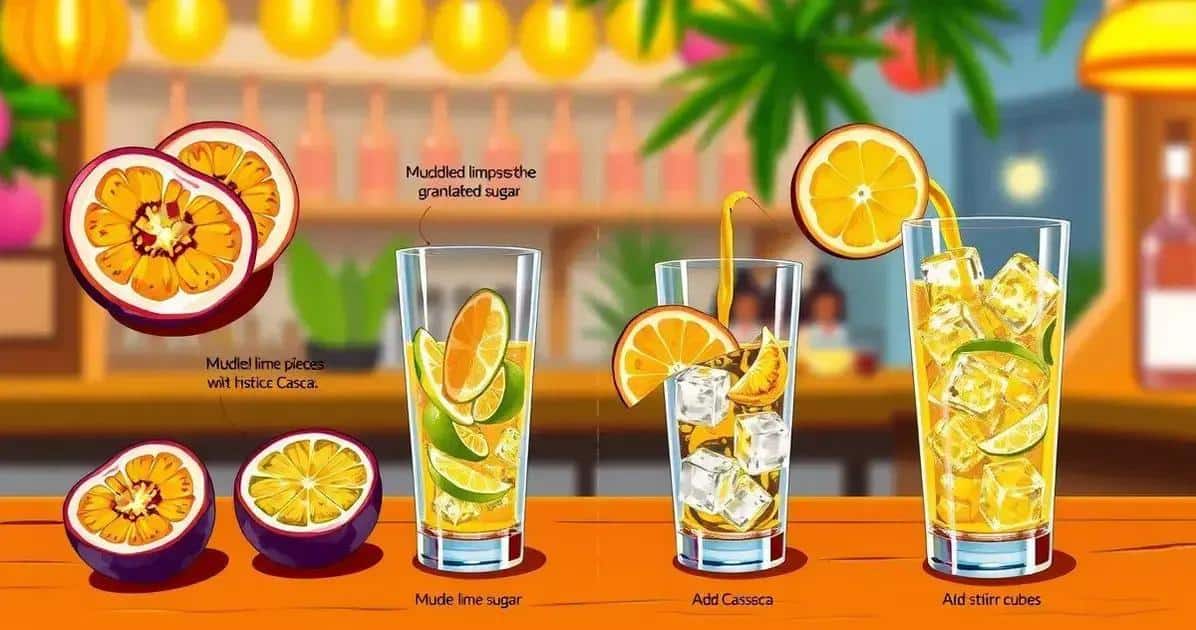 Vorbereitung der Passionsfrucht-Caipiríssima