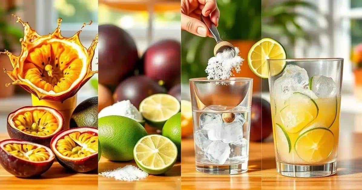 Vorbereitung der Passionsfrucht-Caipiroska