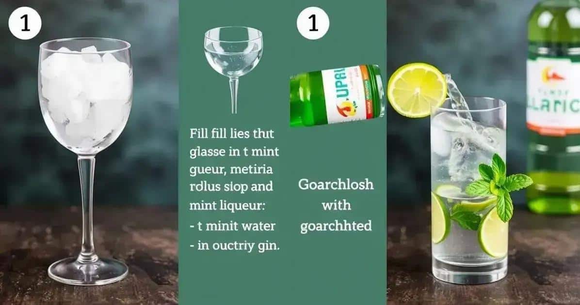 Vorbereitungsanleitung für Gin Tonic mit Minzlikör