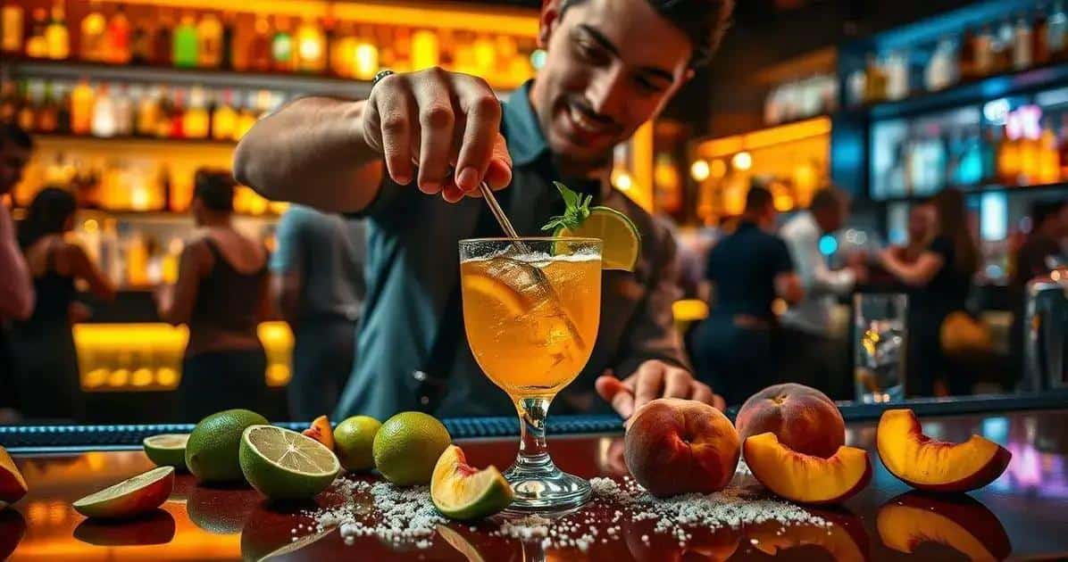 Zubereitung der perfekten Pfirsich-Caipiroska