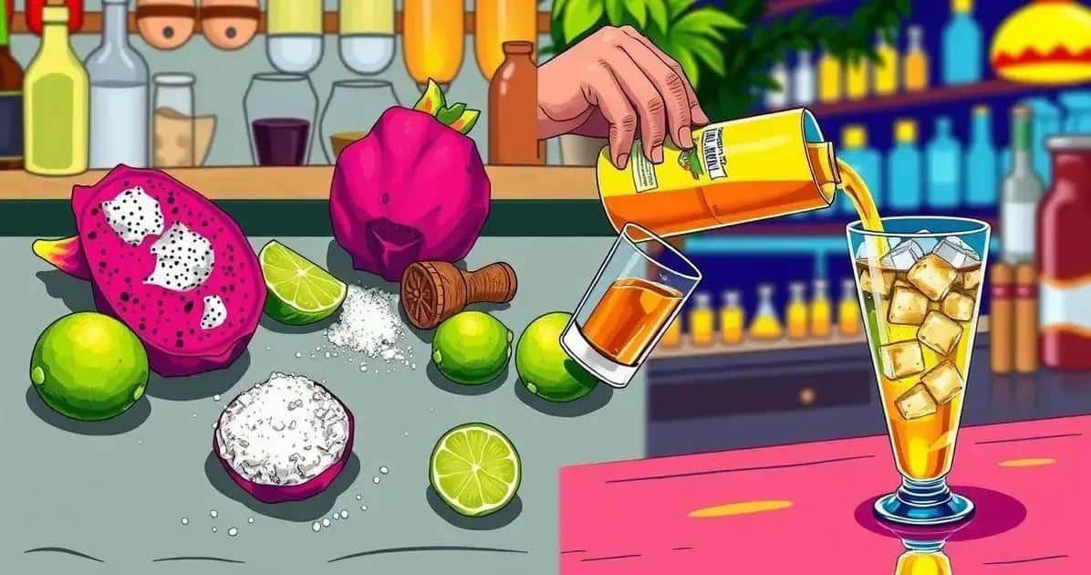 Zubereitung der Pitaya-Caipirinha