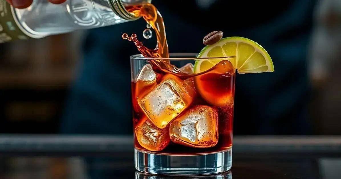 Zubereitung des Gin Tonic mit Kaffeelikör