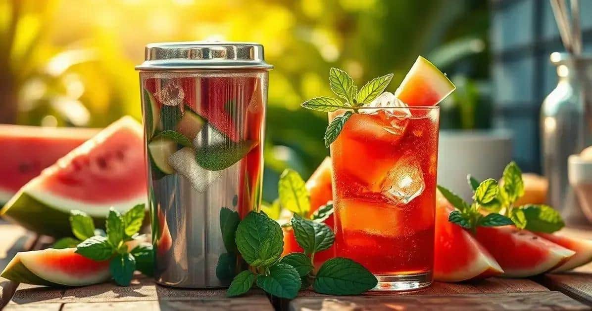 Zubereitung von Pisco mit Wassermelonensaft