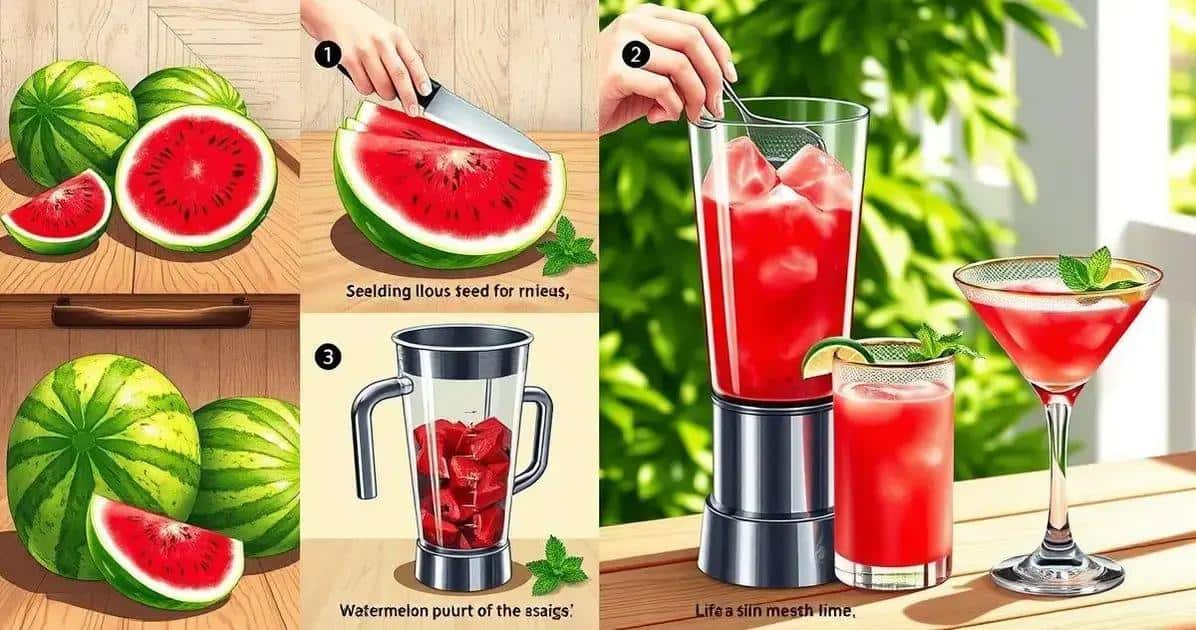Zubereitung von Wassermelonensaft für Cocktails