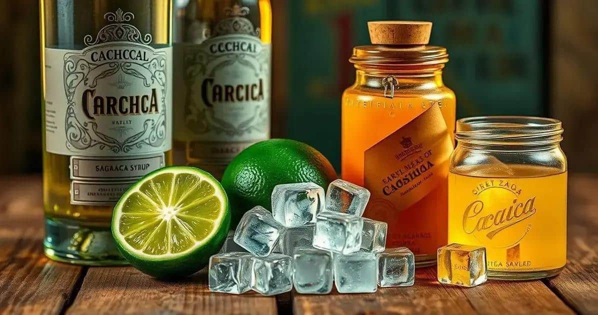 Zutaten für Cachaça mit Limette und Zuckerrohrsirup