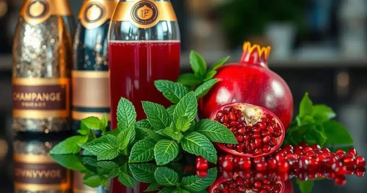 Zutaten für Champagner mit Granatapfelsaft und Minze