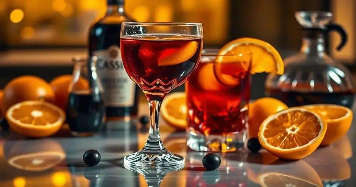 Zutaten für Cognac mit Cassislikör und Orange