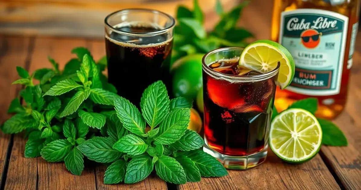 Zutaten für Cuba Libre mit Minze