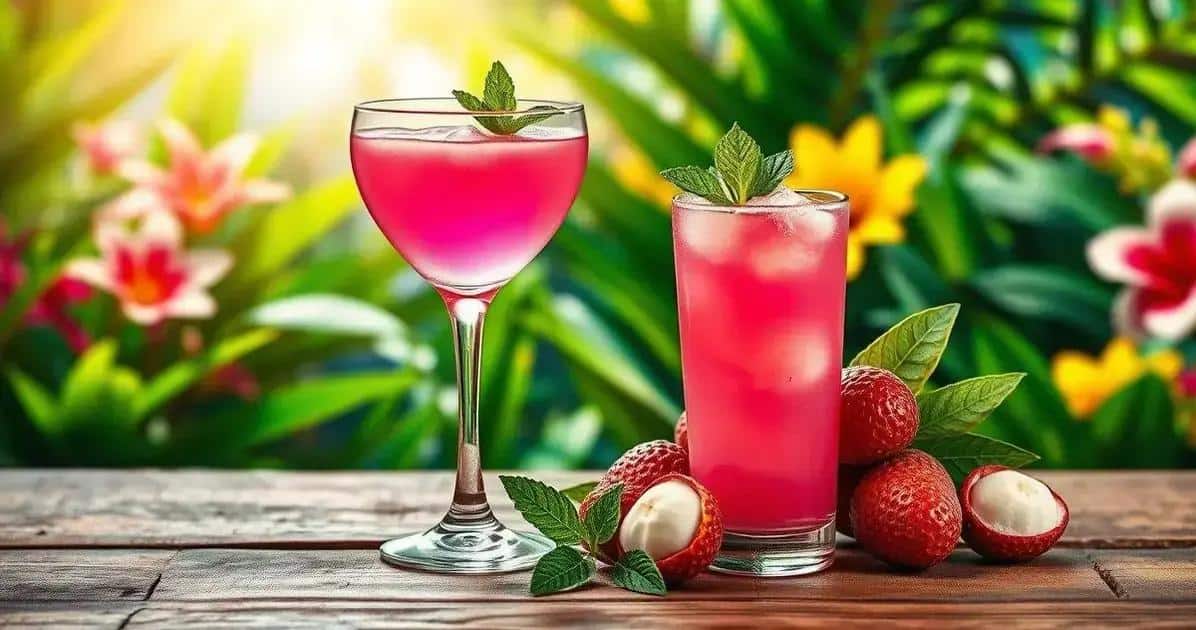 Zutaten für den Drink mit Litschi