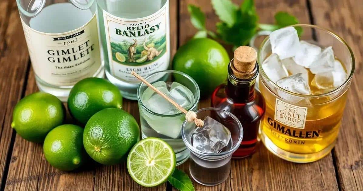 Zutaten für den Gimlet mit Rum