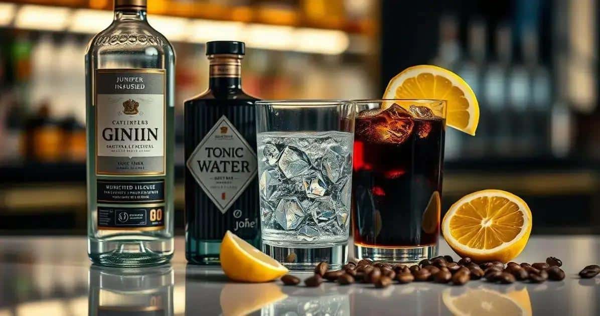 Zutaten für den Gin Tonic mit Kaffeelikör