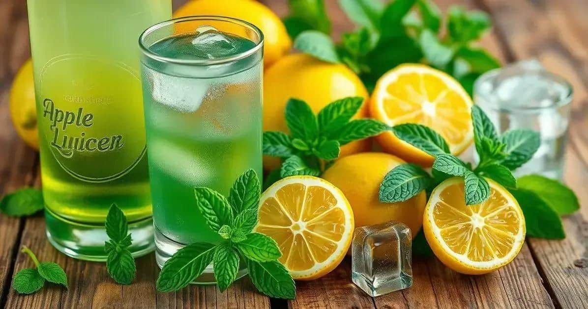 Zutaten für den Grünen Drink mit Apfellikör
