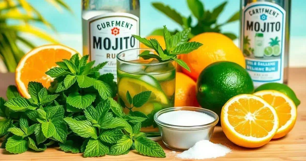 Zutaten für den Mojito mit Mandarinenlimonade