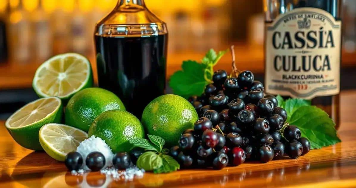 Zutaten für die Cassis-Caipirinha