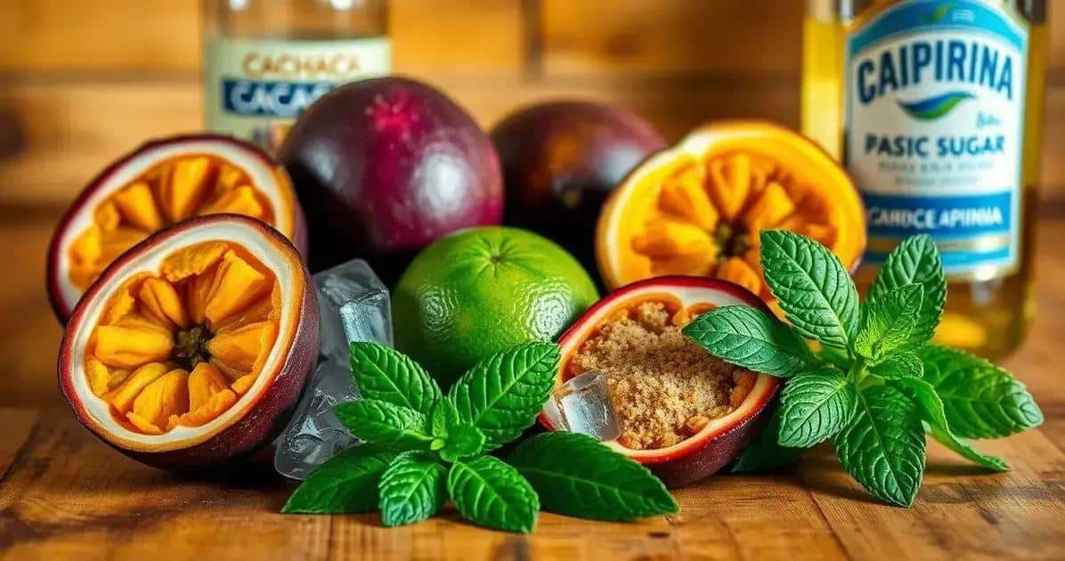 Zutaten für die Passionsfrucht-Caipiríssima