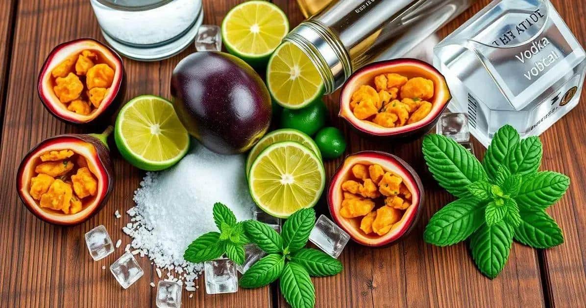 Zutaten für die Passionsfrucht-Caipiroska