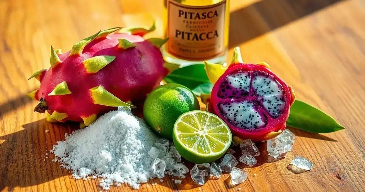 Zutaten für die Pitaya-Caipirinha