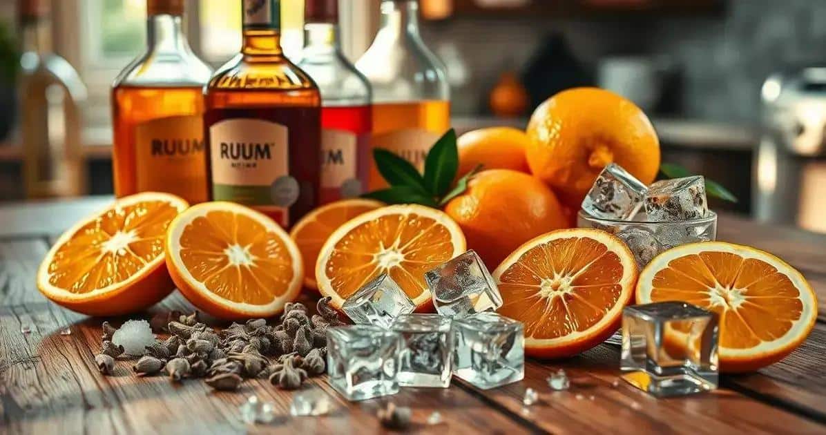 Zutaten für Rum mit Orange und Nelke