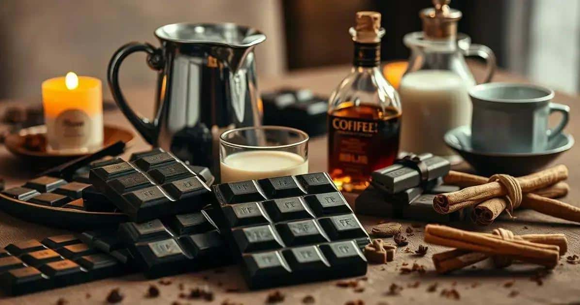 Zutaten für Schokolade mit Kaffeelikör und Zimt