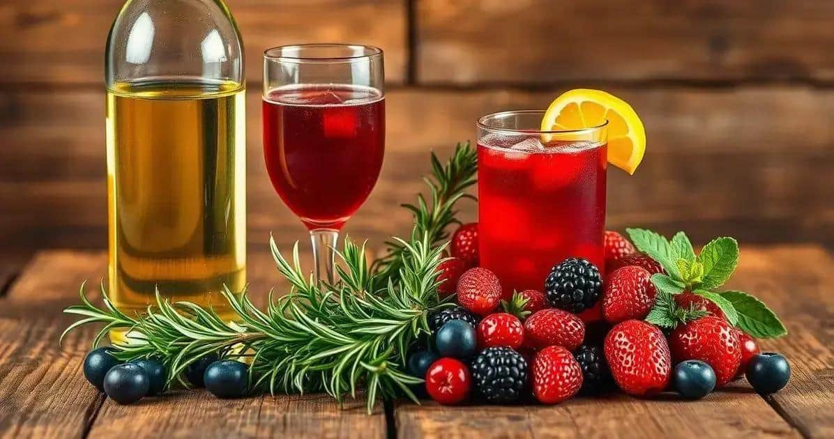 Zutaten für Wein mit Beeren-Saft und Rosmarin