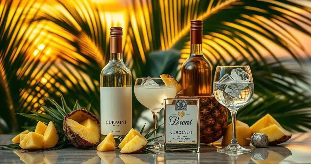Zutaten für Weißwein mit Kokoslikör und Ananas