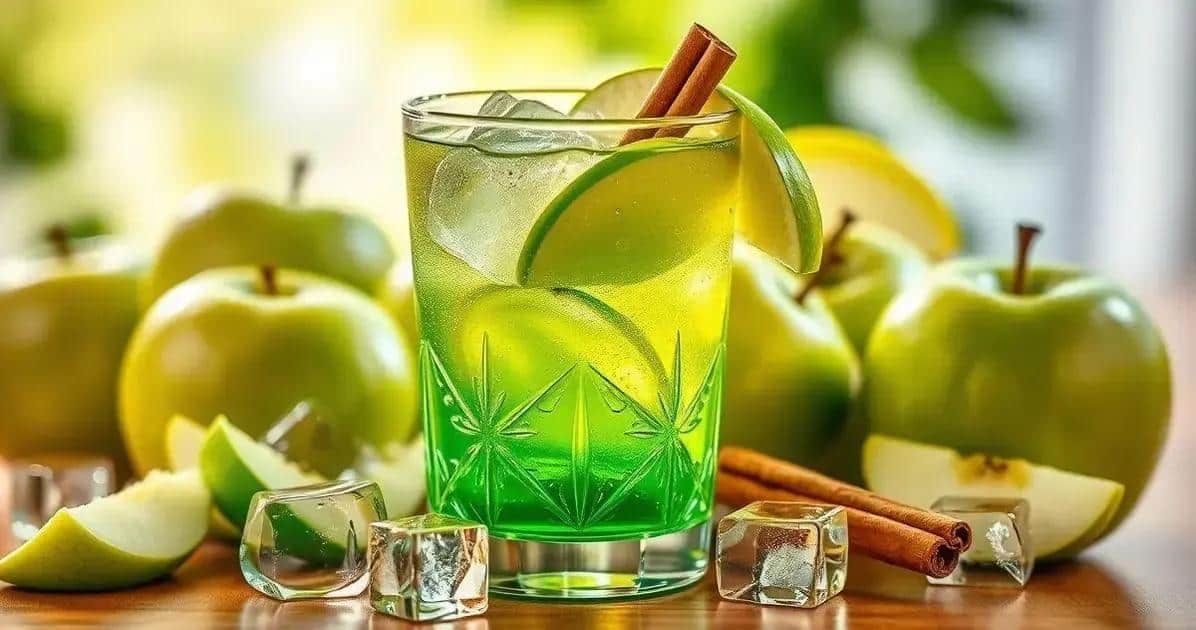 Zutatenliste für Rum mit grünem Apfelsoda und Zimt