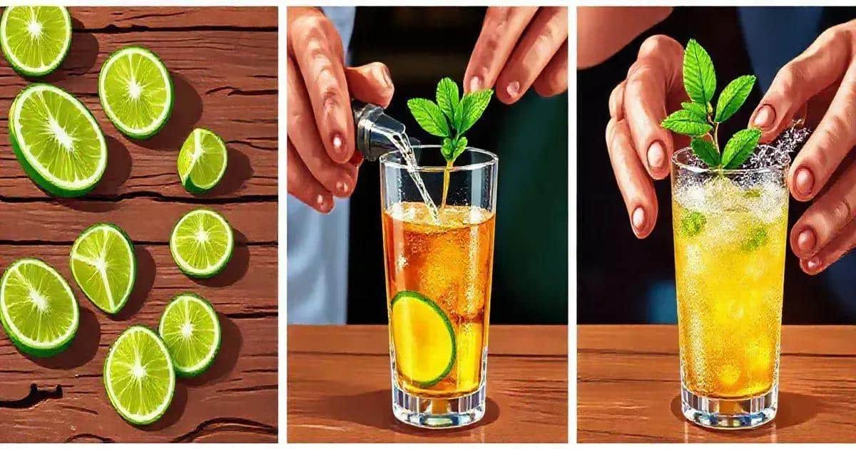 Detaillierte Zubereitung der Caipiríssima mit Energydrink