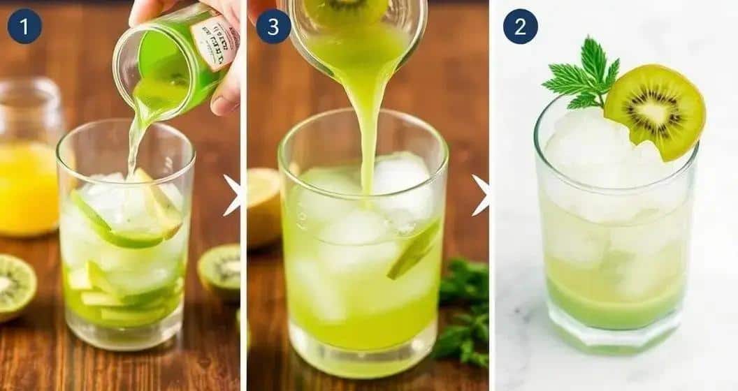 Detaillierte Zubereitung der Kiwi-Caipiroska