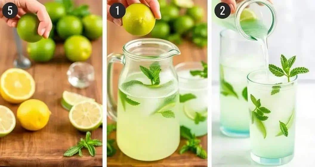 Detaillierte Zubereitung der tropischen Limonade mit Minze