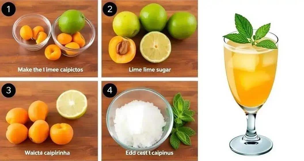 Die Zubereitung der Aprikosen Caipirinha