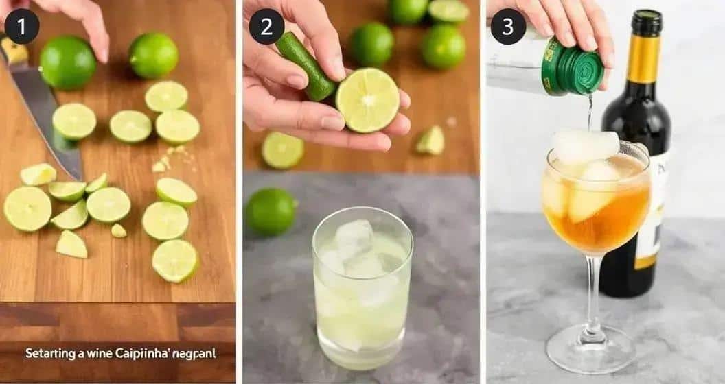 Die Zubereitung der Wein-Caipirinha