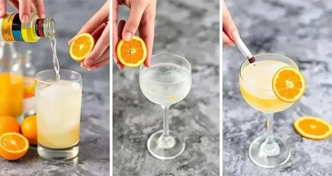 Die Zubereitung von Cachaça mit Orange und rosa Pfeffer