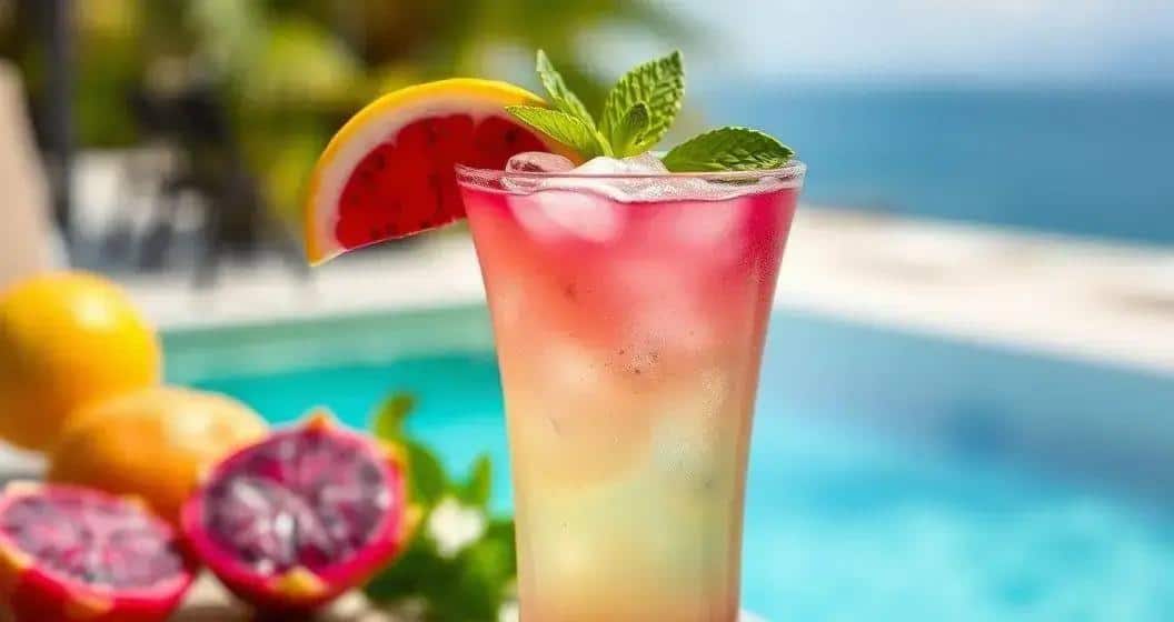 Drachenfrucht-Caipiroska mit sizilianischer Zitronenzeste: Exotisch und erfrischend!