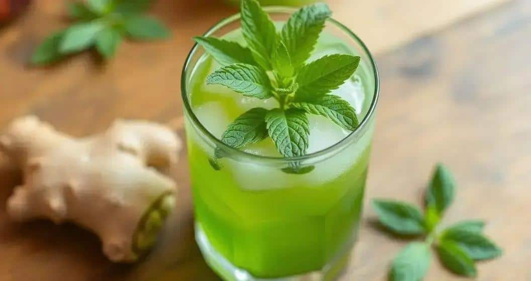 Grüner Drink mit Apfelsaft und Ingwer: Der gesunde Frischekick!