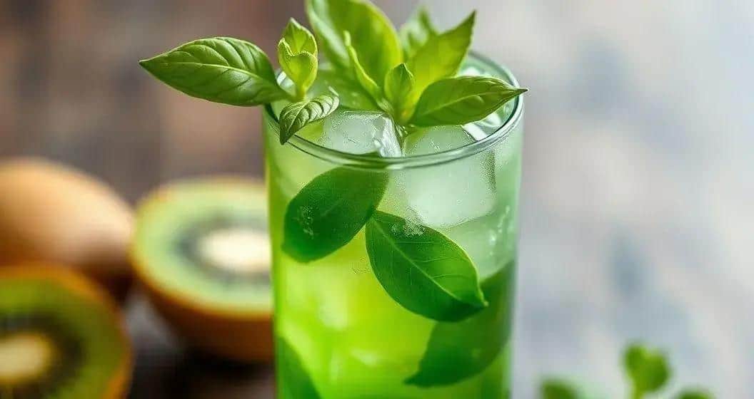 Grüner Drink mit Kiwi-Soda und Basilikum: Erfrischendes Rezept zum Ausprobieren!