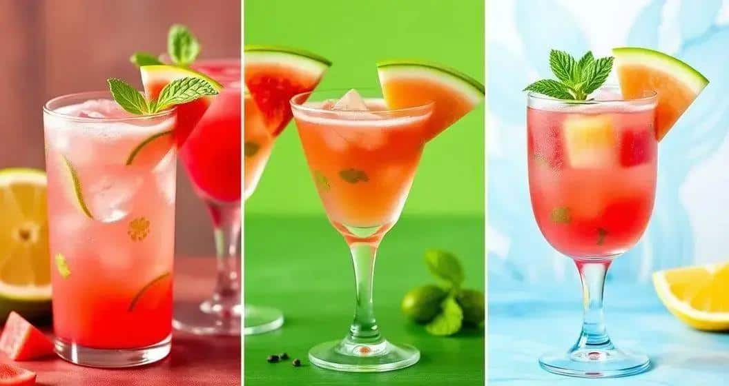 Kreative Variationen der Wassermelonen Caipiroska Kreative Variationen der Wassermelonen Caipiroska