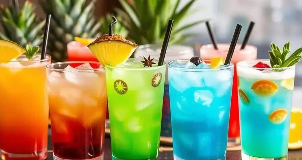 Kreative Variationen des Energydrinks mit Kokoslikör und Ananas