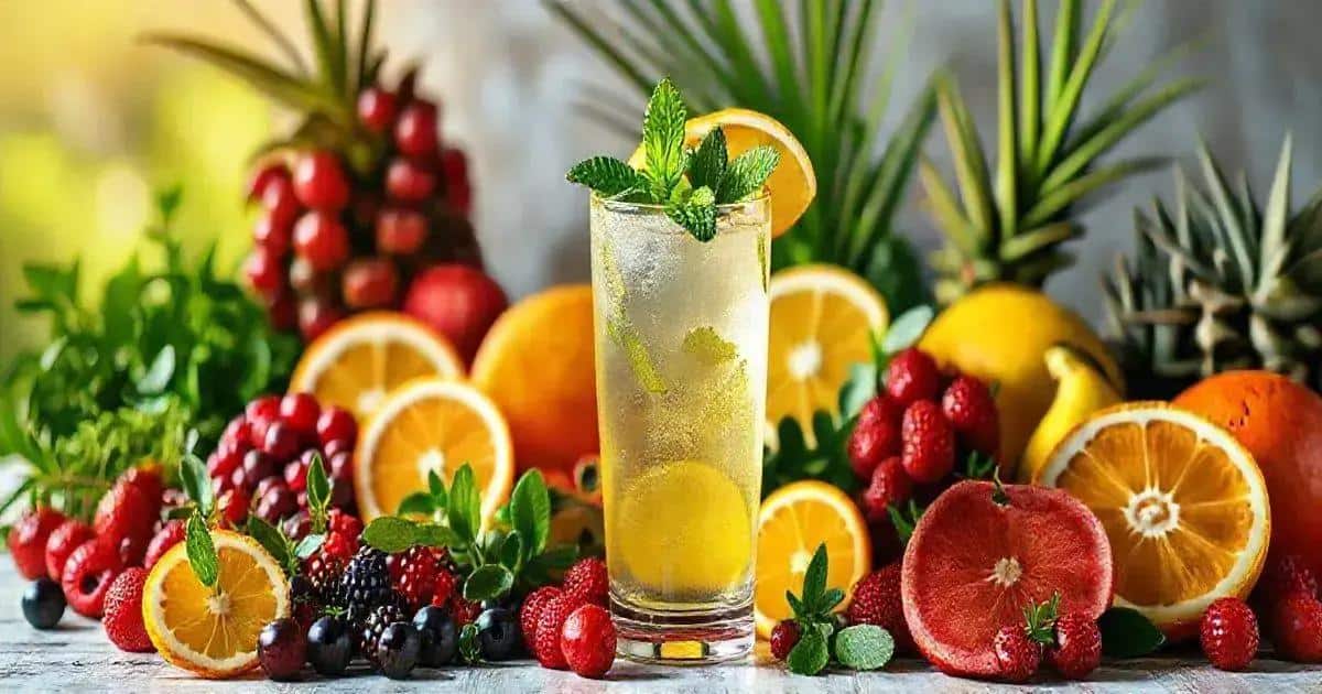 Rezeptzutaten für Drink mit Weißwein
