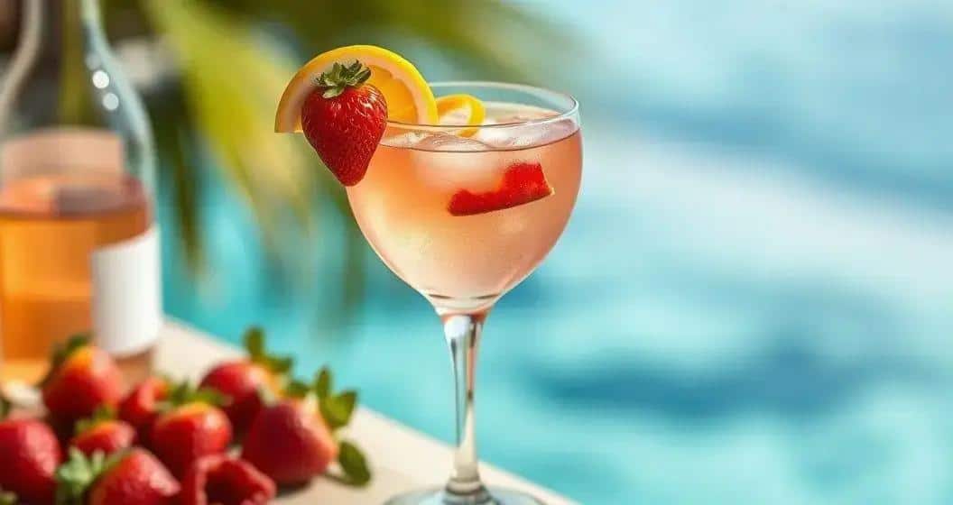 Roséwein mit Erdbeerlikör und Zitronenzeste: Der Sommer im Weinglas! 2 Roséwein mit Erdbeerlikör und Zitronenzeste: Der Sommer im Weinglas!