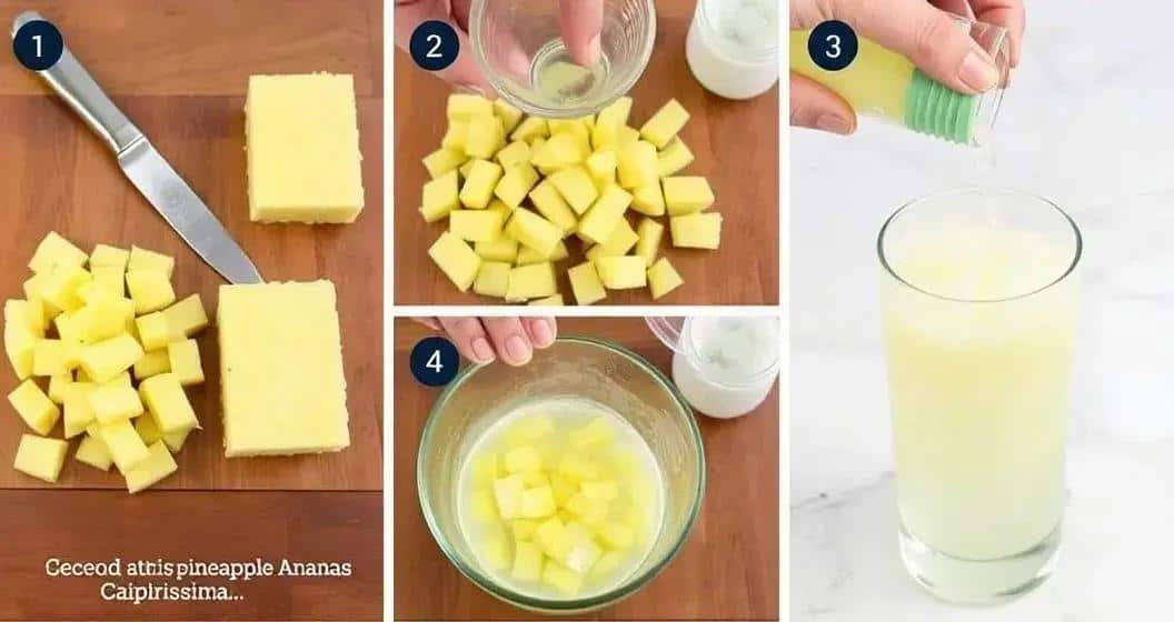 So bereiten Sie die Ananas-Caipiríssima zu