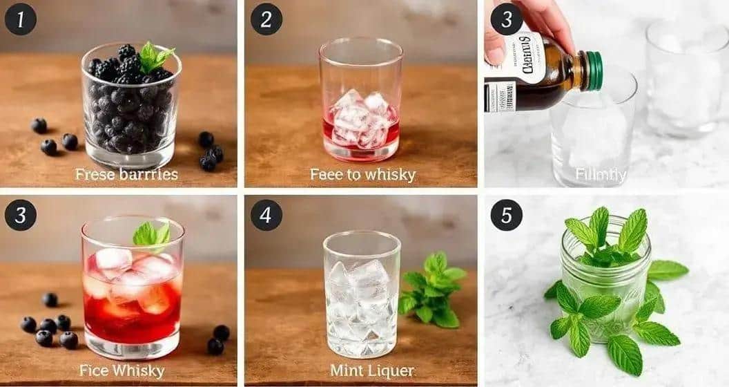 So bereiten Sie Whisky mit roten Beeren und Minzlikör zu So bereiten Sie Whisky mit roten Beeren und Minzlikör zu