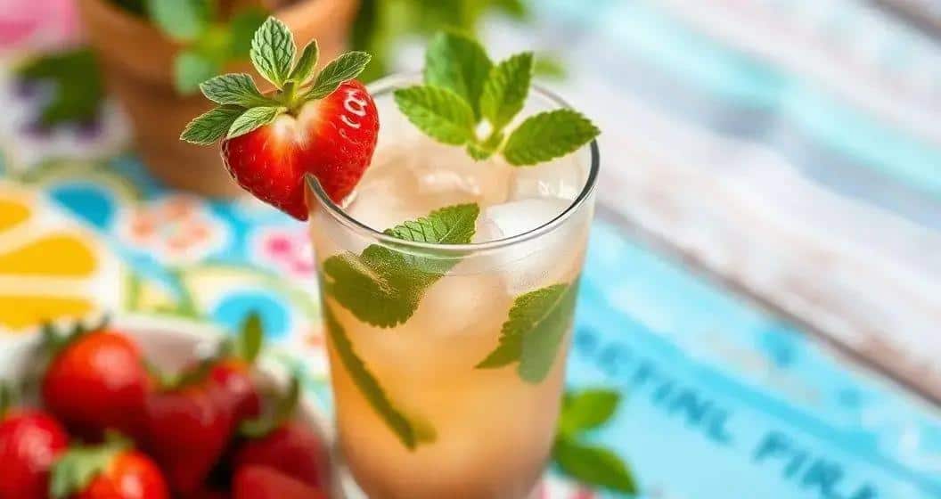 Variation: Açaí Erdbeer Caipirinha mit Minze