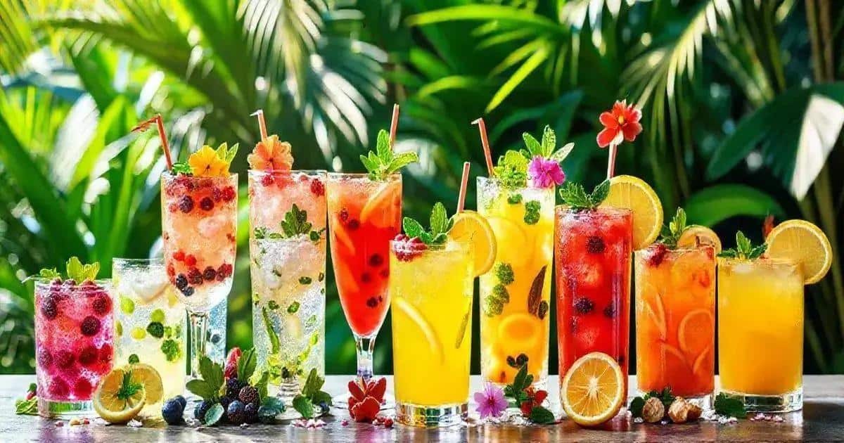 Variationen der Ananas-Minze-Caipirinha